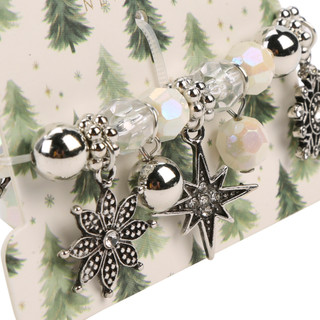 Thumbnail 2: Nicole Miller Snowflake Charm Stretch Bracelet 