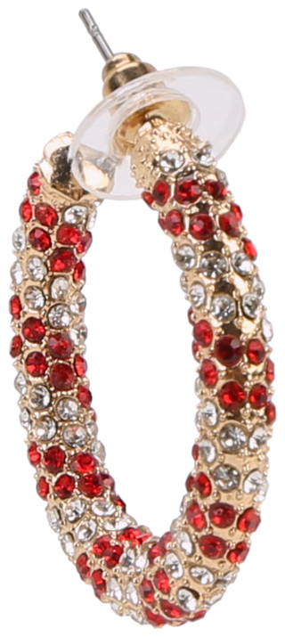 Thumbnail 2: Nicole Miller Christmas Crystal Hoop Earrings 