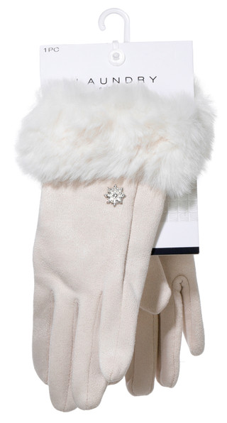 Thumbnail 1: Laundry Women's Gloves with Faux Fur Cuff & Charm Embellishment 