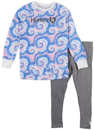 Thumbnail 1: Hurley Big Girls 2 Pc Sweatshirt & Leggings Set 