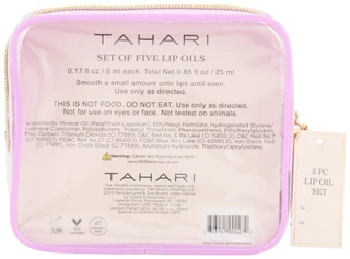Thumbnail 2: Tahari 5-Piece Lip Oil Set in Cosmetic Bag 