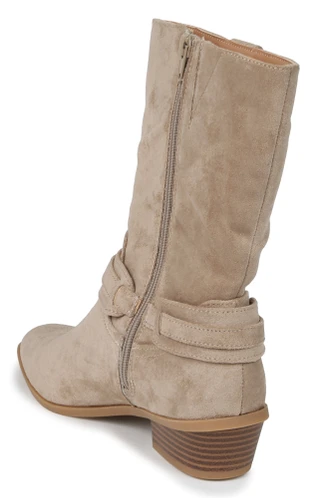 Thumbnail 2: BCBG Women's EDI Mid Calf Zip Up Boot with Gold Accents 