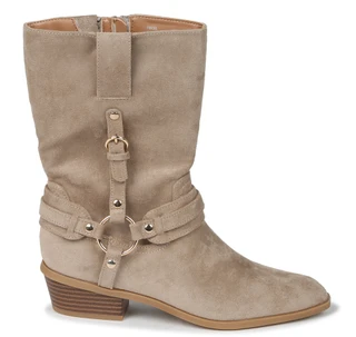 Thumbnail 3: BCBG Women's EDI Mid Calf Zip Up Boot with Gold Accents 