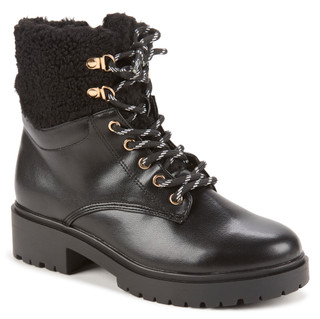 Thumbnail 1: BCBG Women's Fur Trim Lace-Up Lug Booties 