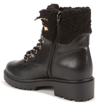 Thumbnail 4: BCBG Women's Fur Trim Lace-Up Lug Booties 