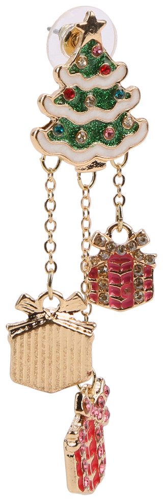 Thumbnail 2: Nicole Miller Christmas Tree Gift Drop Earrings 