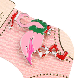 Thumbnail 2: Nicole Miller Christmas Flamingo Pin 