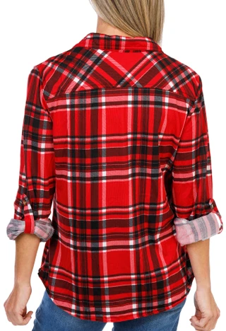 Thumbnail 2: Anneliese Women's Roll-Tab Half Placket Knit Top 