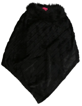Thumbnail 1: Catherine Malandrino Wide Rib Faux Fur Poncho 