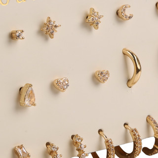 Thumbnail 2: Sloan Hudson 10-Pair Brass & Cubic Zirconia Earrings Set 