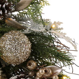 Thumbnail 2: Magical Season 28 In. Lighted Cedar Berry Vine Wreath 