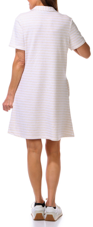 Thumbnail 2: REEL LEGENDS Women's Striped Split Neck T-Shirt Dress 