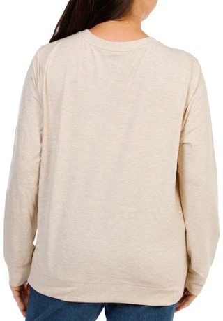 Thumbnail 8: Coral Bay Women's Petite Long Sleeve Christmas Palm Top 