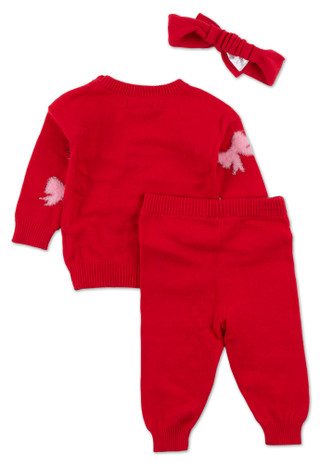 Thumbnail 2: Andy & Evan Baby Girls' 3-Piece Sweater Leggings Set 