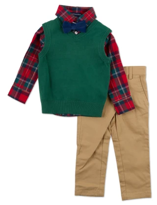 Thumbnail 1: Andy & Evan Toddler 3-Piece Sweater Vest Set 