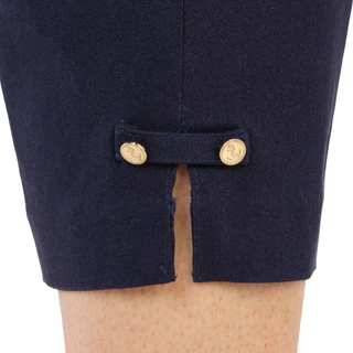 Thumbnail 2: Coral Bay Women's Plus Stretch Waist Gold Crest Hem Capris  