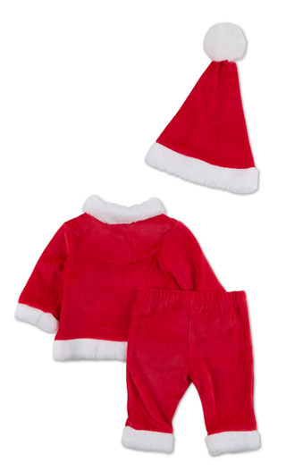 Thumbnail 2: RUDOLPH Baby Boys' 3-Piece Velour Santa Set 