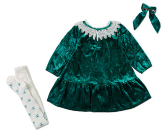 Thumbnail 2: RACHEL ZOE Toddler Girls' 3-Piece Velour Dress Set 