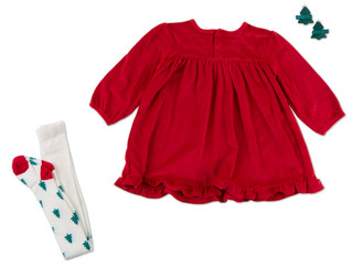 Thumbnail 2: RACHEL ZOE Toddler Long Sleeve Velour Dress & Tights Set 
