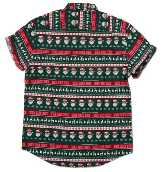 Thumbnail 2: Eighty Eight Brand Men's Short Sleeve Christmas Button Front Shirt 