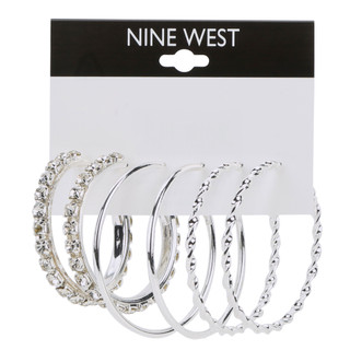 Thumbnail 1: NINE WEST 3-Pair Hoop Earring Set 