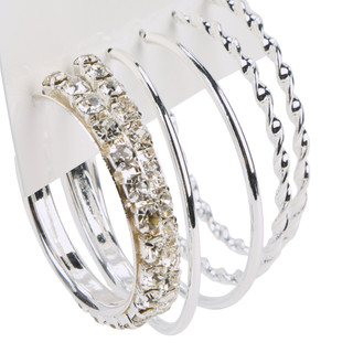 Thumbnail 2: NINE WEST 3-Pair Hoop Earring Set 