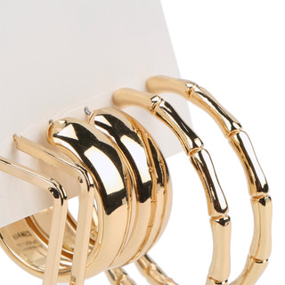 Thumbnail 2: NINE WEST 3-Pair Hoop Earrings Set 