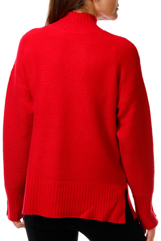 Thumbnail 2: Cyrus Women's Ribbed Button Sleeve Mock Neck Sweater  