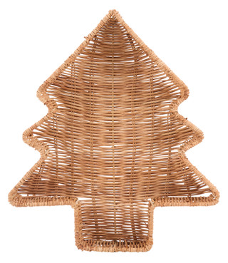 Thumbnail 2: Caribbean Joe 15-Inch Rattan Christmas Tree Tray 