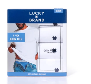 Thumbnail 1: Lucky Brand Men's 4 Pk Super Soft Lightweight Crew Tees 