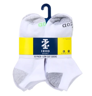 Thumbnail 1: IZOD Men's 10 Pk Moisture Wicking Cushioned Low Cut Socks 