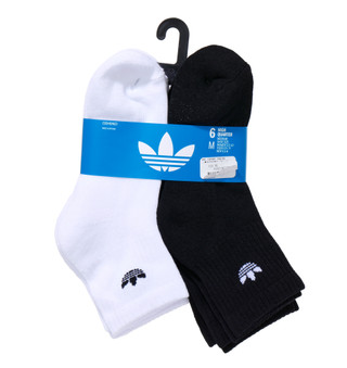 Thumbnail 1: Adidas Men's 6 Pk Cushioned Moisture Wicking High Quarter Socks 