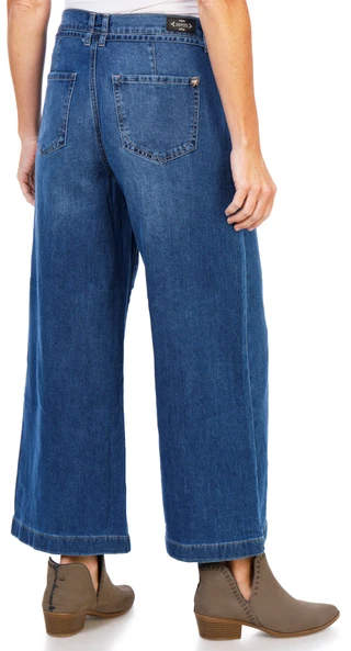 Thumbnail 2: Nanette Lepore Women's High Rise Belted Wide Leg Jeans 
