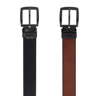 Thumbnail 1: Levi's Men's Reversible Smoky Brass Buckle Belt 