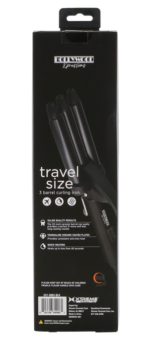 Thumbnail 2: Hollywood Expressions Women's Travel Size 3 Barrel Curling Iron 