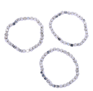 Thumbnail 1: CC By RC  3 Pk Silver Square Stretch Bracelet Set 