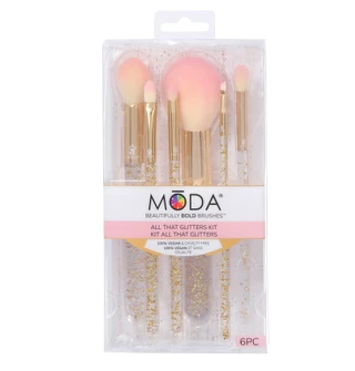 Thumbnail 1: Moda All That Glitters 6-Piece Makeup Brush Set 