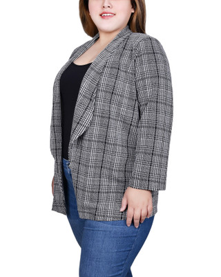 Thumbnail 3: Ny Collection NY Collection Plus Long Sleeve Ponte Jacket 