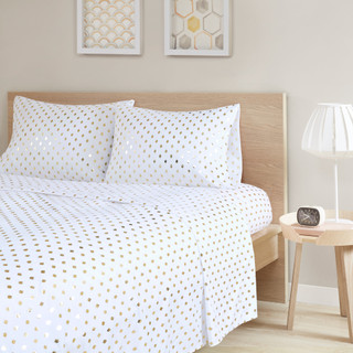 Thumbnail 20: Intelligent Design Intelligent Design Microfiber Metallic Dot Sheet Set 