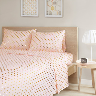 Thumbnail 10: Intelligent Design Intelligent Design Microfiber Metallic Dot Sheet Set 