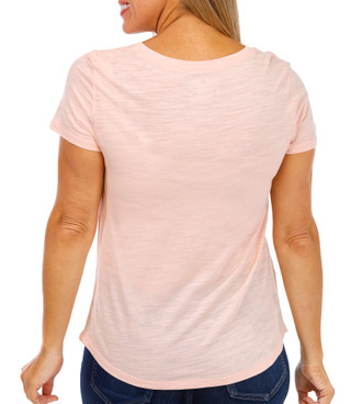 Thumbnail 2: Blue Sol Blue Sol Womens Solid Short Sleeve Luxey Scoop Top 