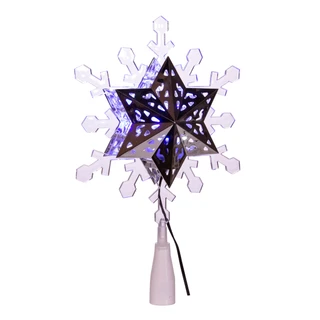Thumbnail 4: Kurt Adler Kurt Adler 9-Inch Blue and White LED Rotating Snowflake. 