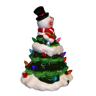 Thumbnail 4: Kurt Adler Kurt Adler 9-Inch Battery Operated Ceramic Light-Up Snowman. 