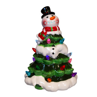 Thumbnail 2: Kurt Adler Kurt Adler 9-Inch Battery Operated Ceramic Light-Up Snowman. 