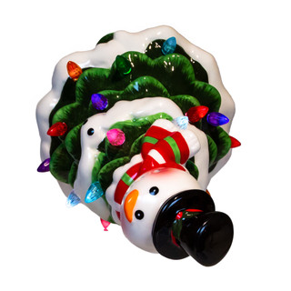 Thumbnail 10: Kurt Adler Kurt Adler 9-Inch Battery Operated Ceramic Light-Up Snowman. 
