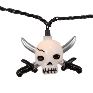 Thumbnail 8: Kurt Adler Kurt Adler UL 10-Light Skull and Silver Swords Light Set 