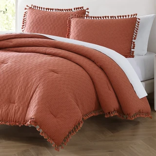 Thumbnail 8: Zest Kitchen + Home ZEST Kitchen + Home Tia Tassel Comforter Set 