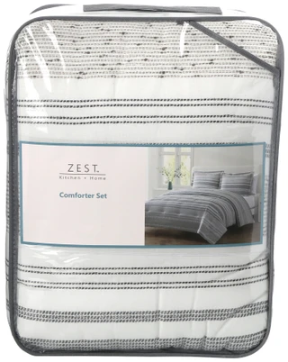 Thumbnail 8: Zest Kitchen + Home ZEST Kitchen + Home Zoila Striped Comforter Set 
