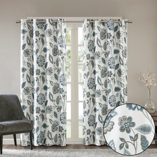 Thumbnail 10: SUNSMART SunSmart Camille Jacquard Printed Darkening Curtain Panel 