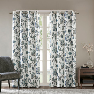 Thumbnail 3: SUNSMART SunSmart Camille Jacquard Printed Darkening Curtain Panel 